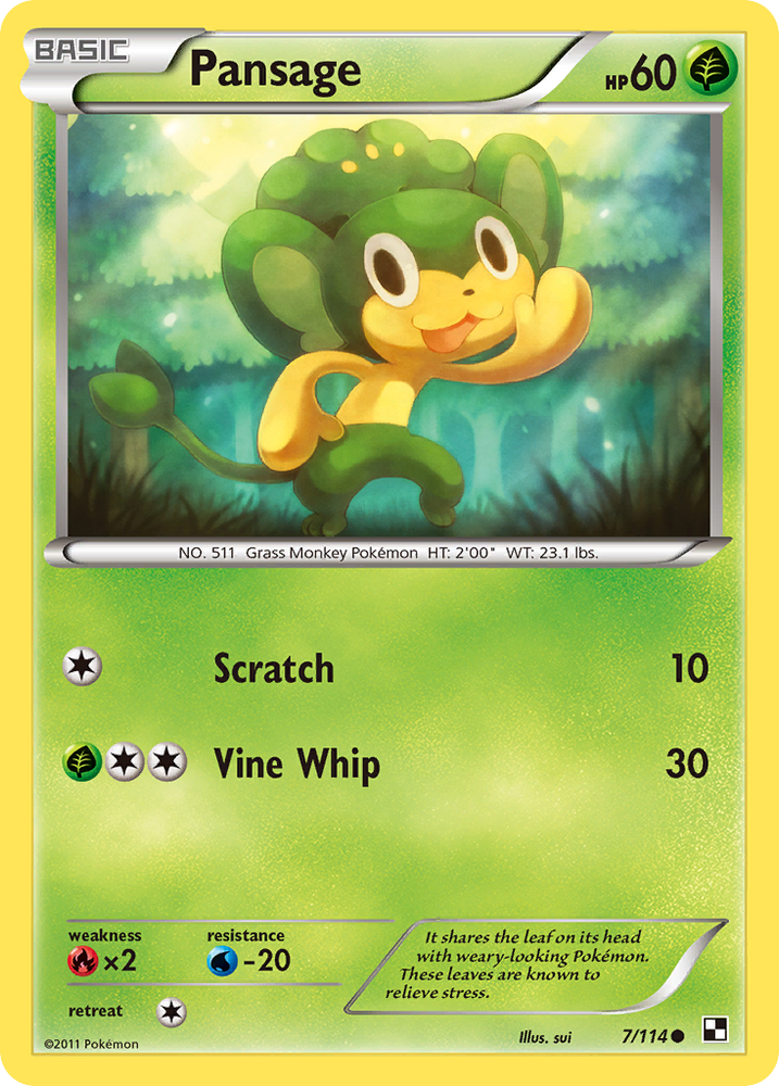 Pansage (7/114) [Black &amp; White: Base Set] 
