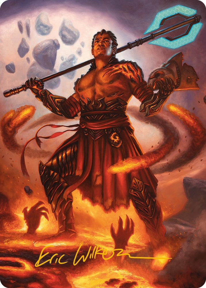 Koth, Fire of Resistance Art Card (Gold-Stamped Signature) [Phyrexia: All Will Be One Art Series] 