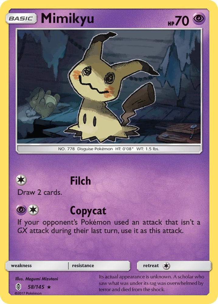 Mimikyu (58/145) (Theme Deck Exclusive) [Sun &amp; Moon: Guardians Rising] 