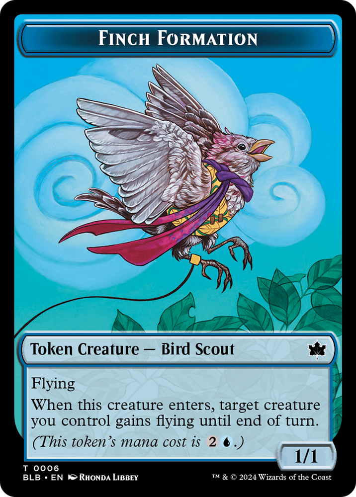 Rabbit // Finch Formation Double-Sided Token [Bloomburrow Tokens] 