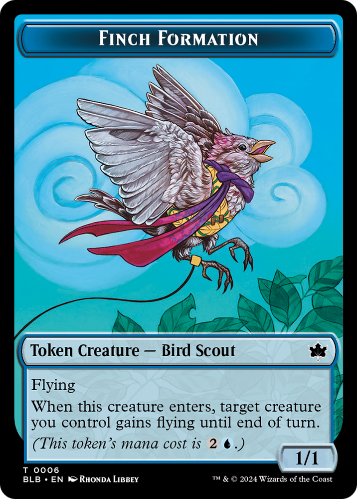 Rabbit // Finch Formation Double-Sided Token [Bloomburrow Tokens]