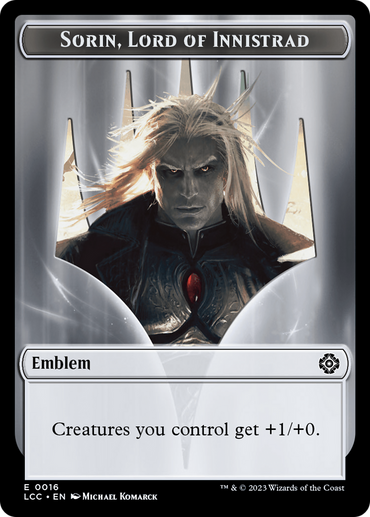 Emblem - Sorin, Lord of Innistrad // Vampire (0004) Double-Sided Token [The Lost Caverns of Ixalan Commander Tokens] 