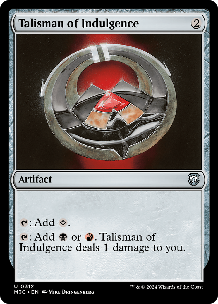 Talisman of Indulgence (Ripple Foil) [Modern Horizons 3 Commander] 