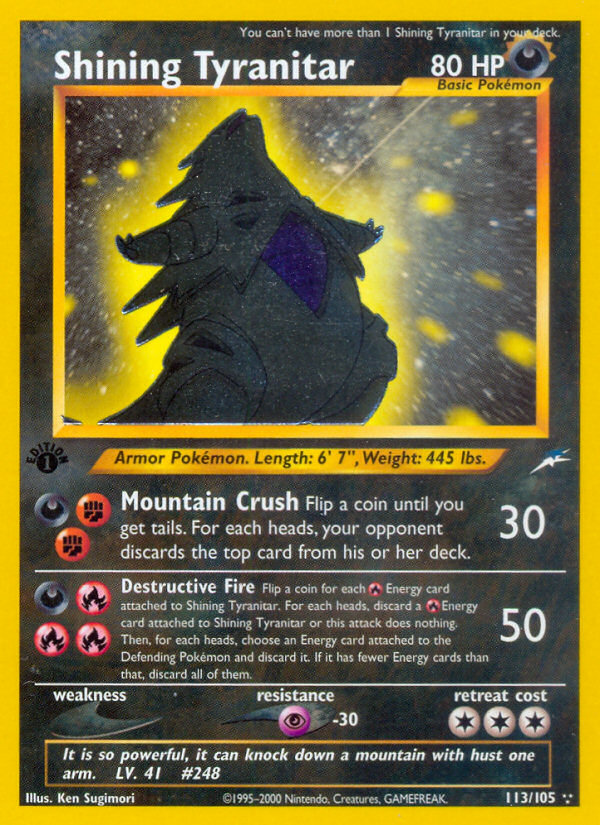 Shining Tyranitar (113/105) [Neo Destiny 1st Edition] 