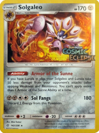 Solgaleo (142/236) (Cosmos Holo) [Sun & Moon: Cosmic Eclipse] 