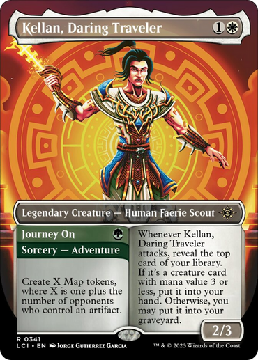 Kellan, Daring Traveler (Borderless) [The Lost Caverns of Ixalan] 