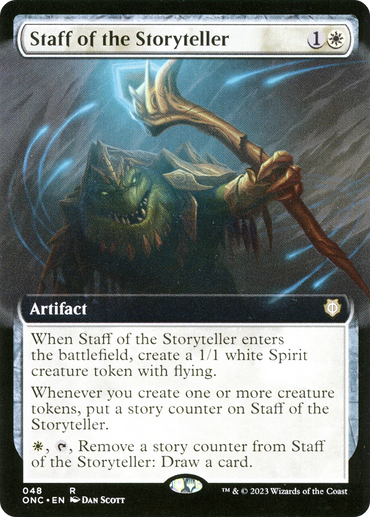 Staff of the Storyteller (Extended Art) [Phyrexia: All Will Be One Commander]