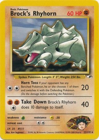 Brock's Rhyhorn (22/132) [Gym Heroes Unlimited] 