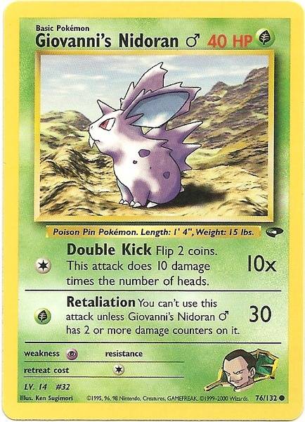 Giovanni's Nidoran (76/132) (Male) [Gym Challenge Unlimited] 