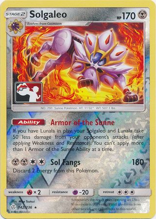 Solgaleo (142/236) (Pokemon Club Special Print) [Sun & Moon: Cosmic Eclipse] 