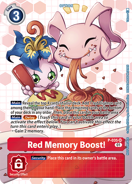 Red Memory Boost! [P-035] (Box Promotion Pack - Next Adventure) [Promotional Cards] 