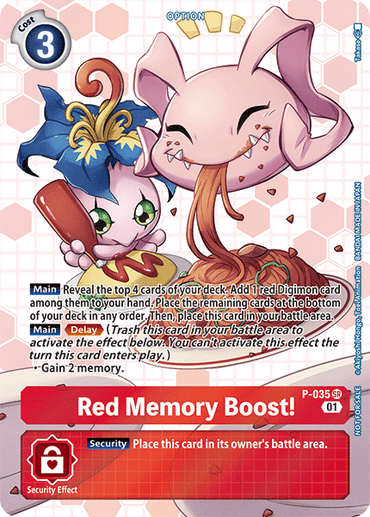 Red Memory Boost! [P-035] (Box Promotion Pack - Next Adventure) [Promotional Cards] 