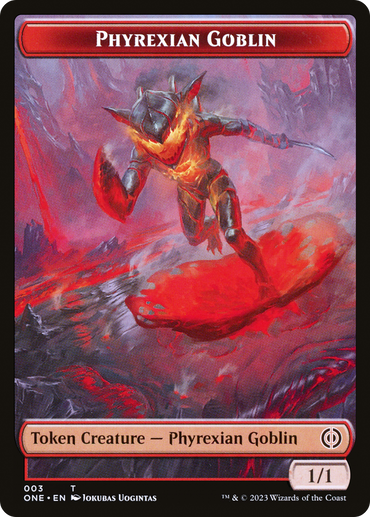 Phyrexian Goblin // Poison Counter Double-Sided Token [Phyrexia: All Will Be One Tokens] 