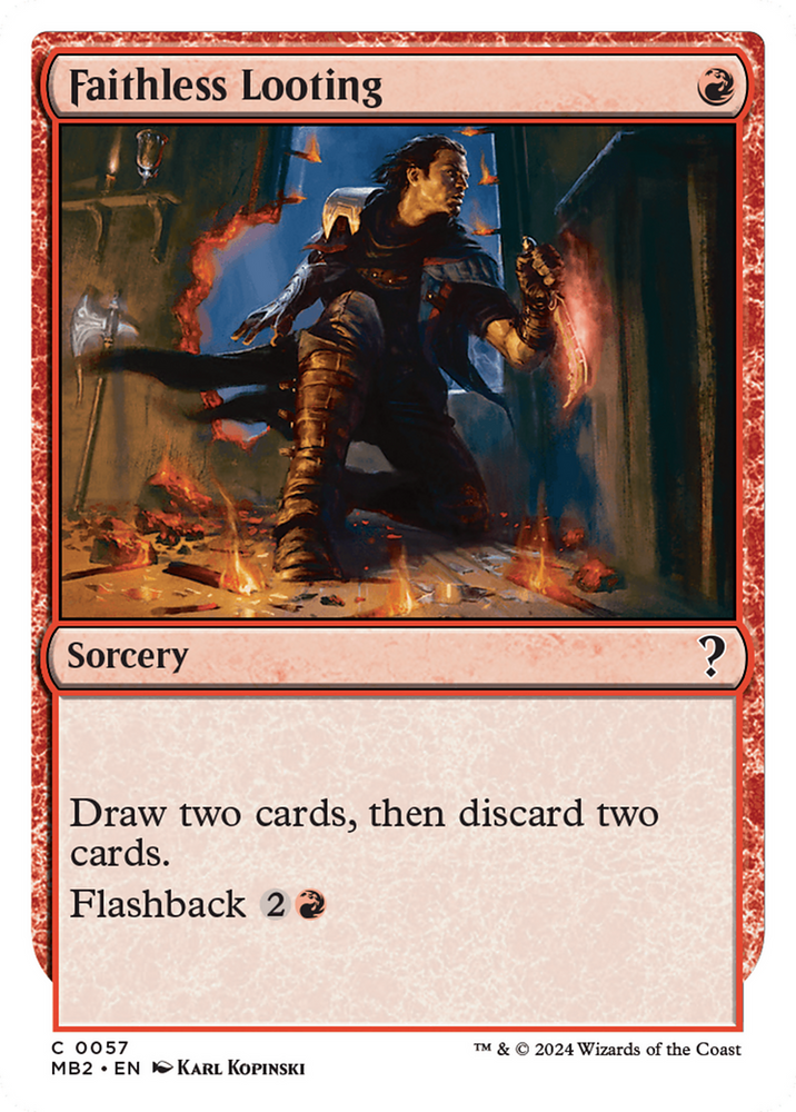 Faithless Looting (White Border) [Mystery Booster 2] 