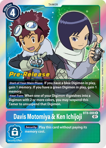 Davis Motomiya &amp; Ken Ichijoji [BT8-088] [New Awakening Pre-Release Cards] 
