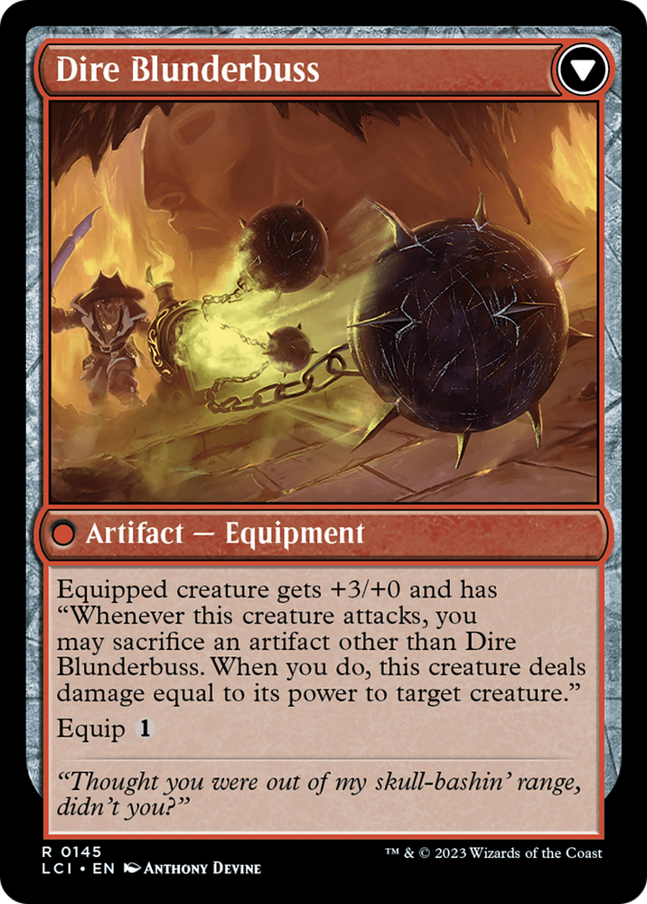 Dire Flail // Dire Blunderbuss [The Lost Caverns of Ixalan Prerelease Cards] 