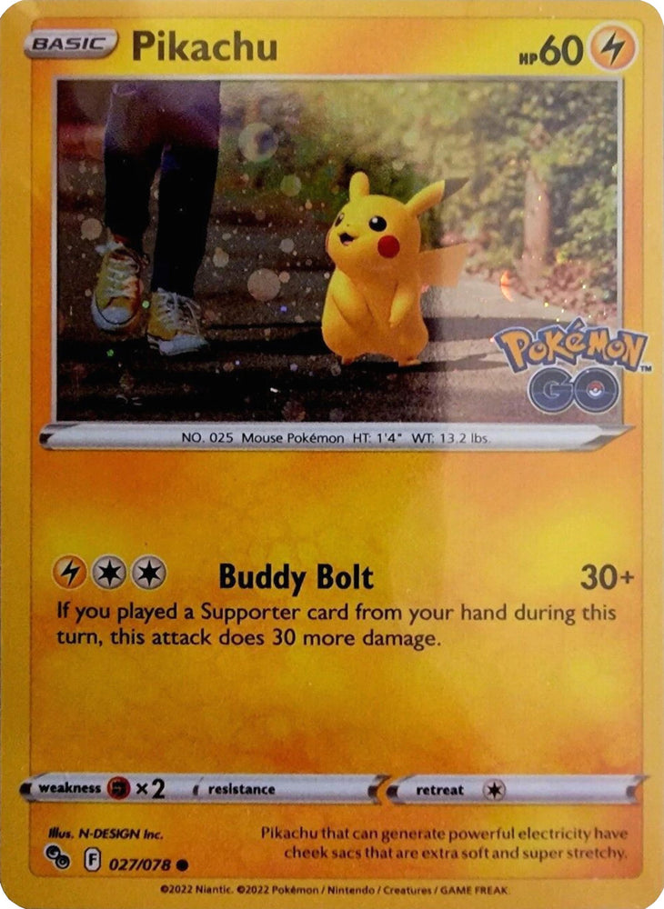 Pikachu (027/078) (Cosmos Holo) [Pokémon GO] 