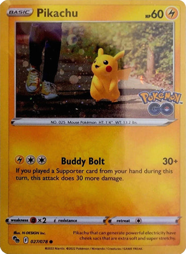 Pikachu (027/078) (Cosmos Holo) [Pokémon GO] 