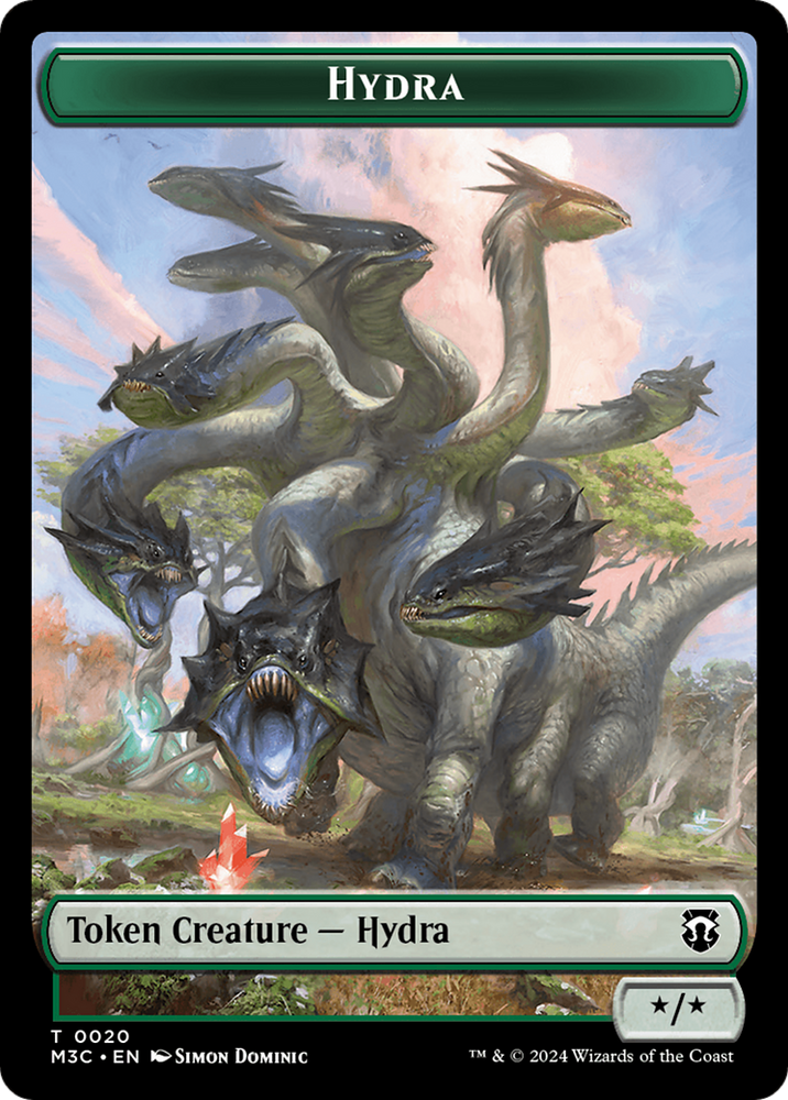 Hydra (Ripple Foil) // Boar Double-Sided Token [Modern Horizons 3 Commander Tokens] 