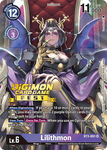 Lilithmon [BT3-091] (Digimon Card Game Fest 2022) [Release Special Booster Promos] 