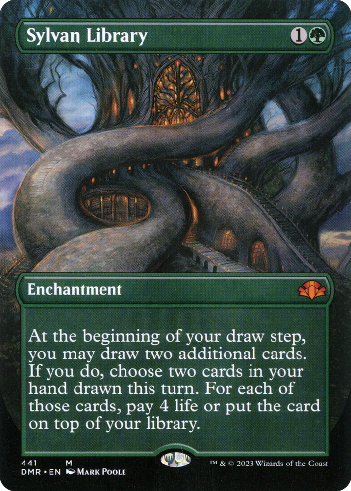 Sylvan Library (Borderless Alternate Art) [Dominaria Remastered] 