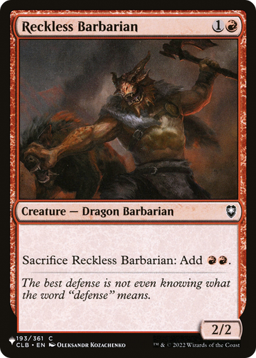 Reckless Barbarian [The List Reprints] 