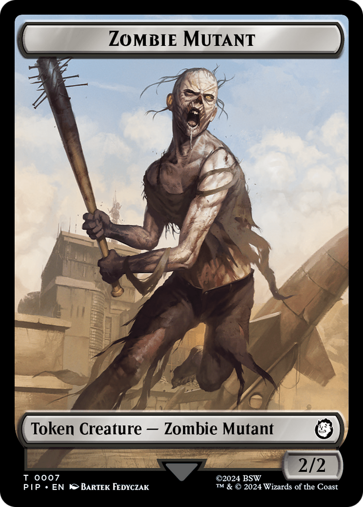 Zombie Mutant // Clue Double-Sided Token [Fallout Tokens] 