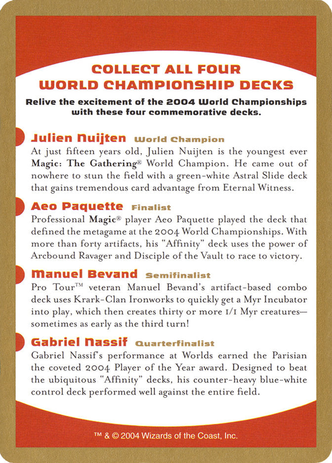 2004 World Championships Ad [World Championship Decks 2004] 