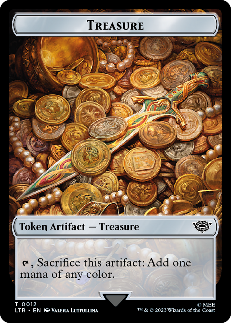 Treasure // Wraith Double-Sided Token [The Lord of the Rings: Tales of Middle-Earth Commander Tokens] 