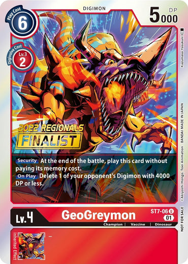 GeoGreymon [ST7-06] (2022 Championship Offline Regional) (Online Finalist) [Starter Deck: Gallantmon Promos] 