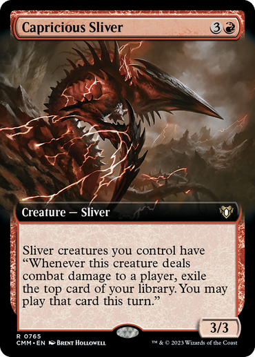 Capricious Sliver (Extended Art) [Commander Masters] 