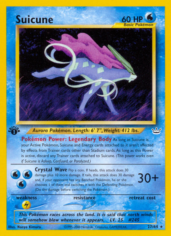 Suicune (27/64) [Neo Revelation 1st Edition] 