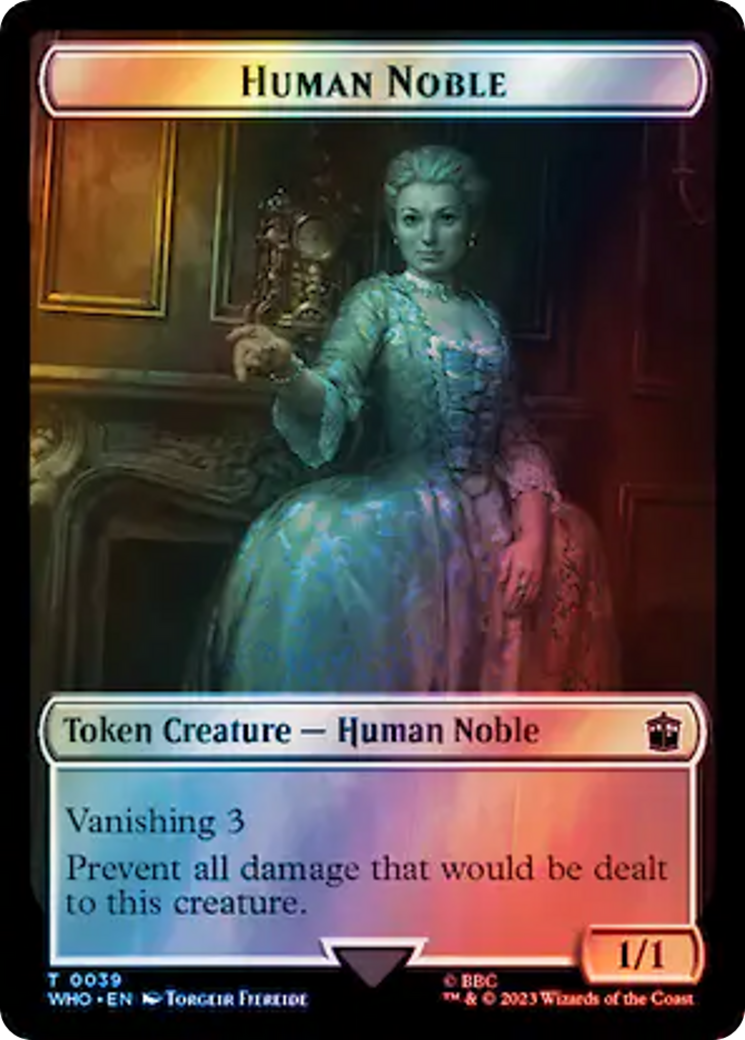 Human Noble // Treasure (0063) Double-Sided Token (Surge Foil) [Doctor Who Tokens] 