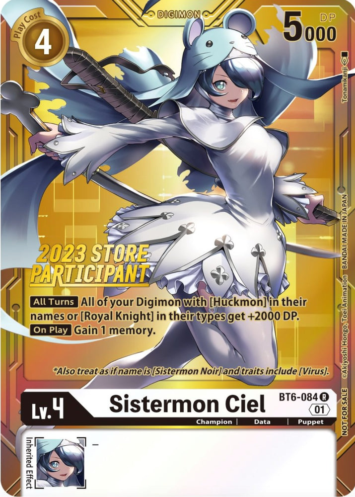 Sistermon Ciel [BT6-084] (2023 Store Participant) [Double Diamond Promos] 