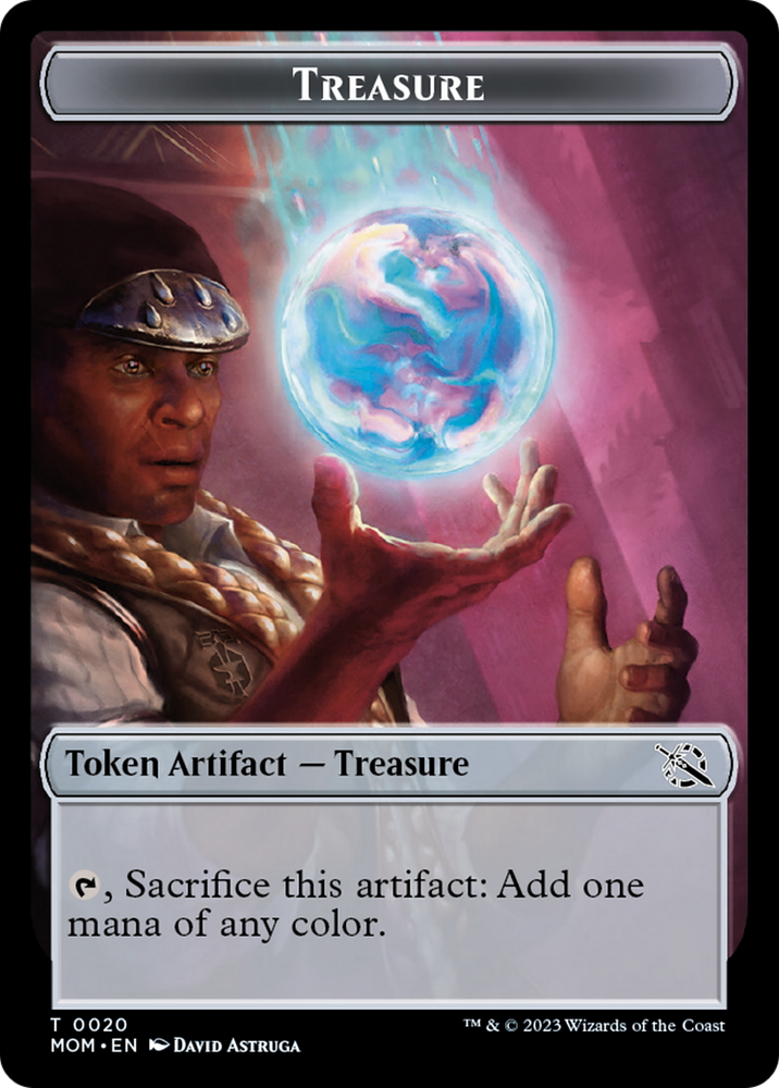 Spirit (9) // Treasure Double-Sided Token [March of the Machine Commander Tokens] 