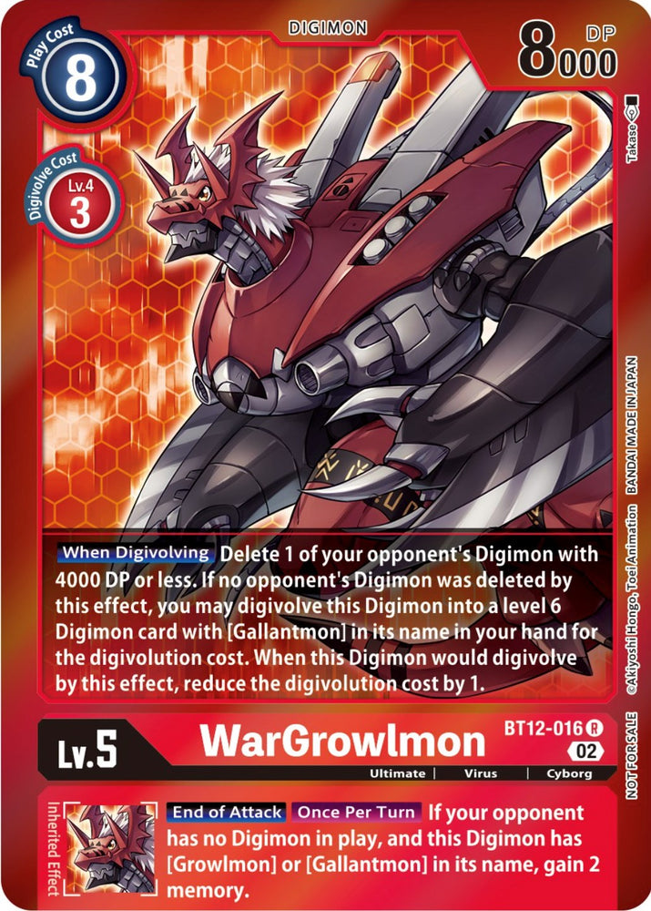 WarGrowlmon [BT12-016] (Tamer Party -Special-) [Across Time Promos] 