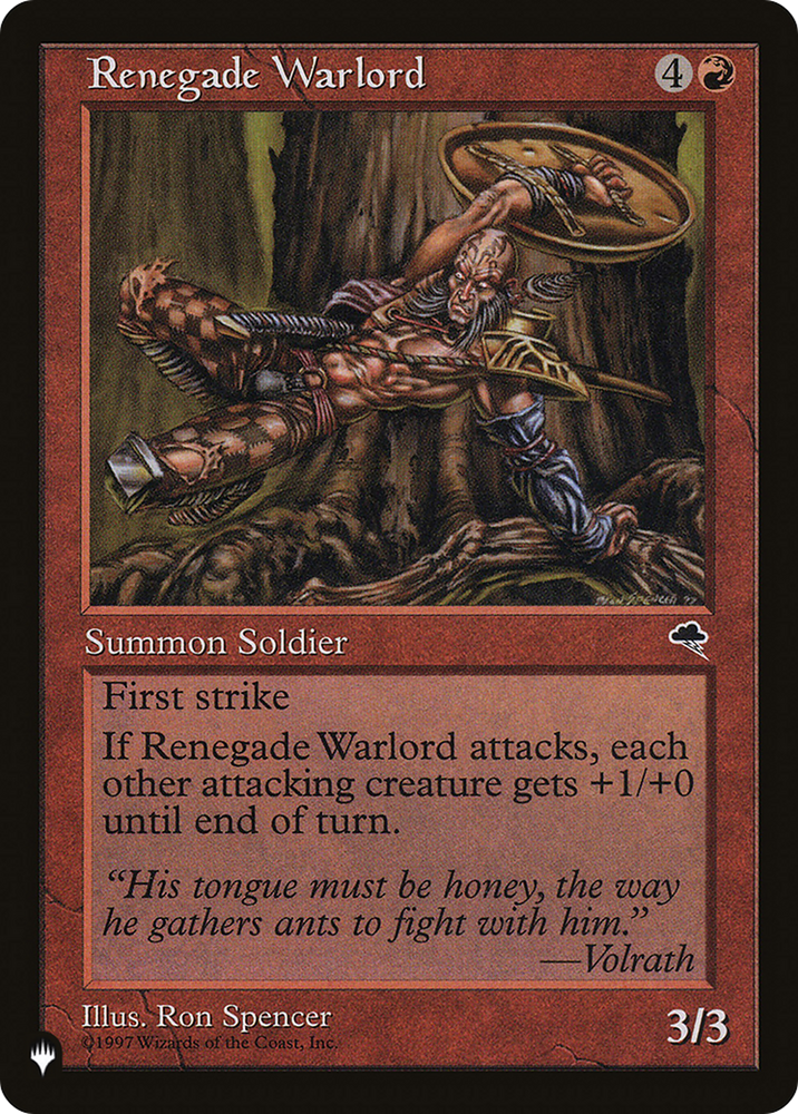 Renegade Warlord [The List Reprints] 