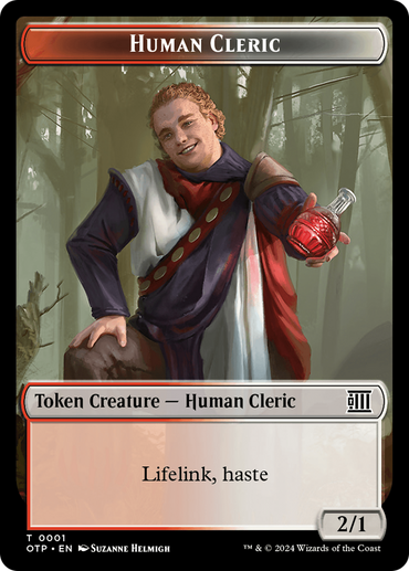 Human Cleric // Plot Double-Sided Token [Outlaws of Thunder Junction: Breaking News Tokens] 