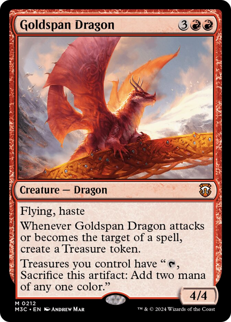 Goldspan Dragon (Ripple Foil) [Modern Horizons 3 Commander] 