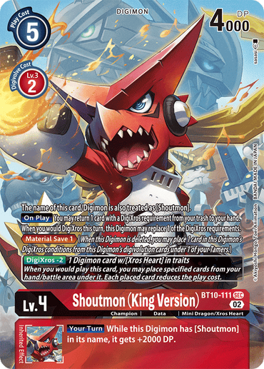 Shoutmon (King Version) [BT10-111] (Alternate Art) [Xros Encounter] 