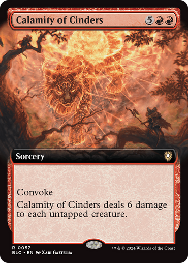 Calamity of Cinders (Extended Art) [Bloomburrow Commander] 