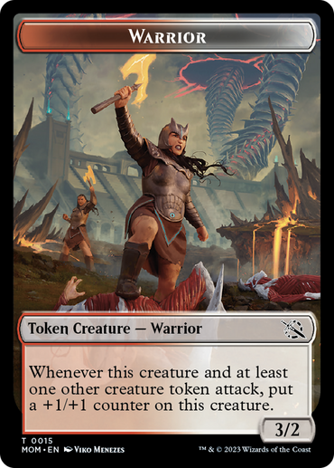 Warrior // Phyrexian Saproling Double-Sided Token [March of the Machine Tokens] 