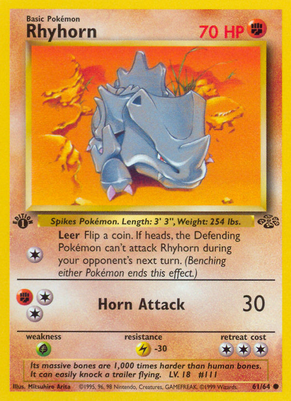Rhyhorn (61/64) [Jungle 1st Edition] 