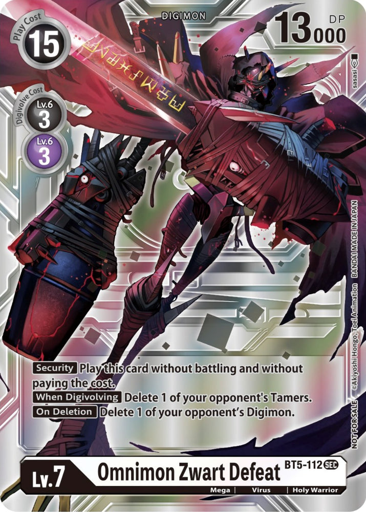 Omnimon Zwart Defeat [BT5-112] (Silver Alternate Art) [Alternative Being Booster] 