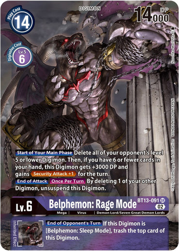 Belphemon: Rage Mode [BT13-091] (Alternate Art) [Versus Royal Knights Booster] 