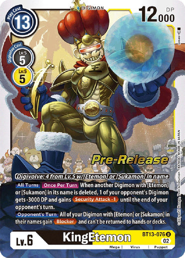 KingEtemon [BT13-076] [Versus Royal Knights Booster Pre-Release Cards] 