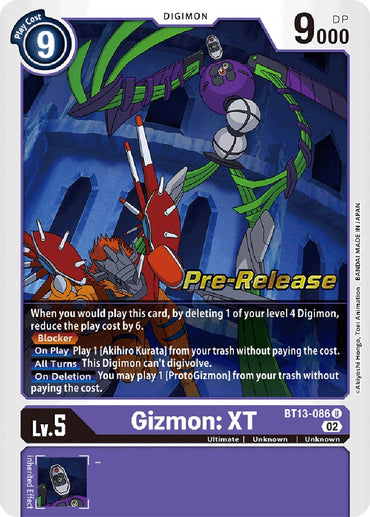 Gizmon: XT [BT13-086] [Versus Royal Knights Booster Pre-Release Cards] 
