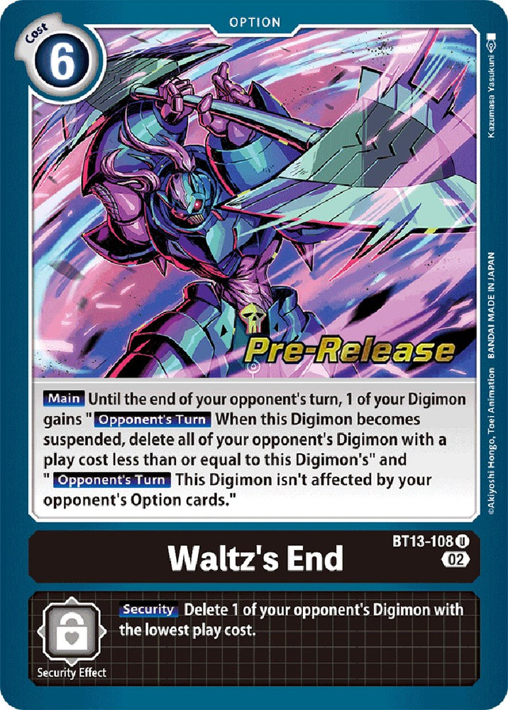 Waltz's End [BT13-108] [Versus Royal Knights Booster Pre-Release Cards] 