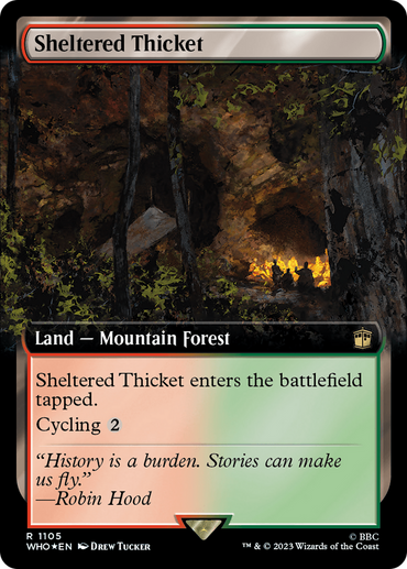 Sheltered Thicket (Extended Art) (Surge Foil) [Doctor Who]