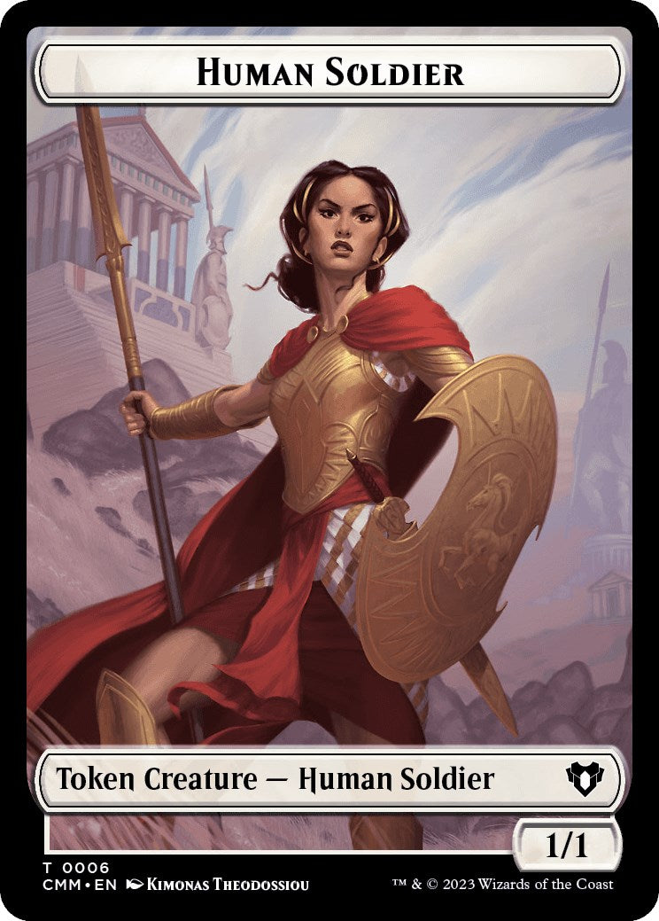 Human Soldier // Dwarf Berserker Double-Sided Token [Commander Masters Tokens] 